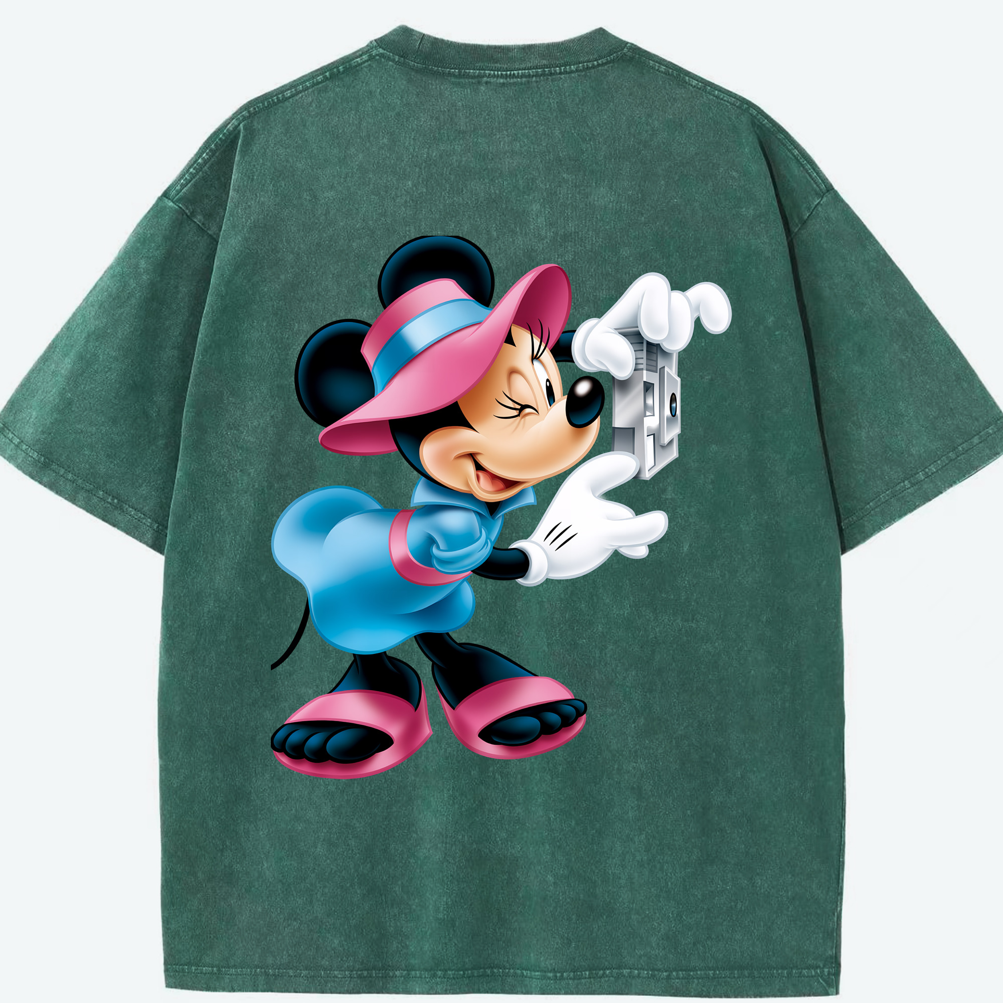 （画像用） ミッキーマウス Mickey Mouse 綿100% ヴィンテージ風 半袖Tシャツ（背面プリント）